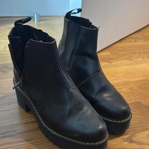 Black Leather Ankle Boots